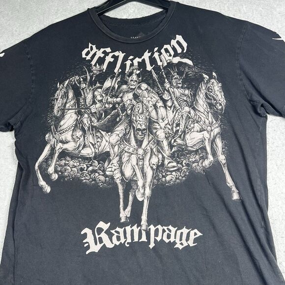Affliction Signature Series T Shirt Mens XL Knights Jousting Graphic Tee Rampage - Picture 2 of 9